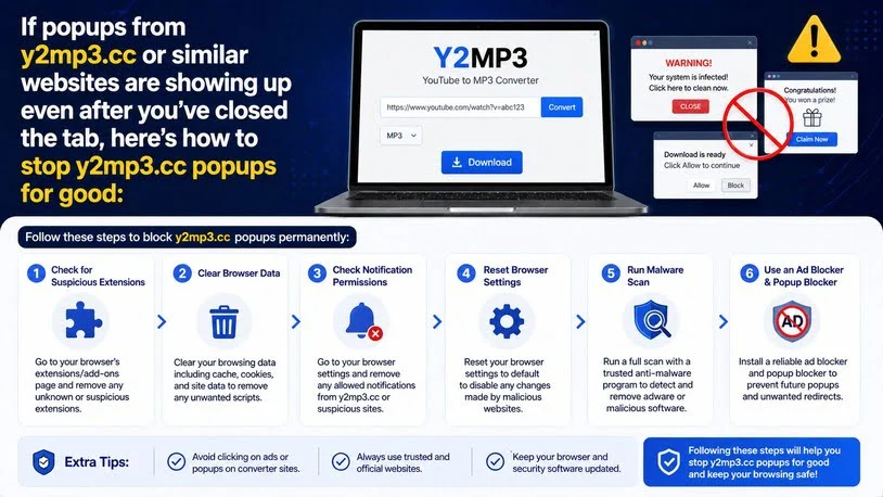 How to Get Rid of Y2mp3 Popups