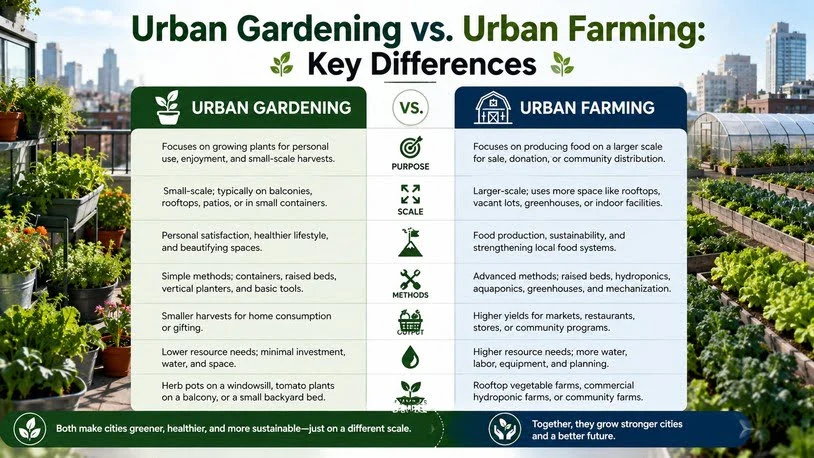 What Is Urban Gardening A Complete Guide for City Dwellers 1 Urban Gardening vs. Urban Farming: Key Differences