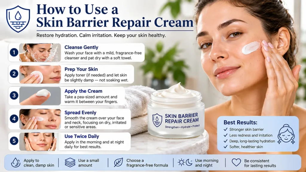 Skin Barrier Repair Cream: How It Works and When to Use It 2 How to Use a Skin Barrier Repair Cream