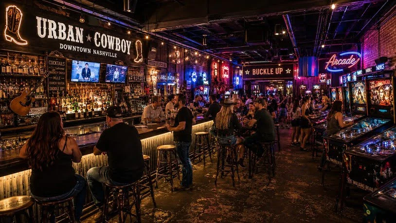 Urban Cowboy bar interior, Downtown Nashville Arcade 