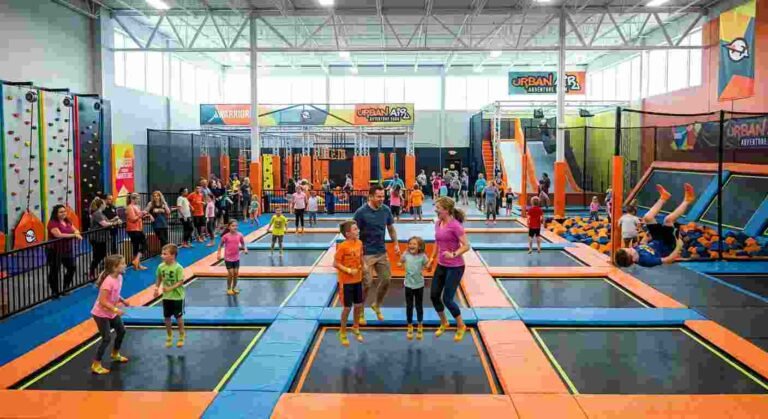 Urban Air Trampoline and Adventure Park: The Ultimate Family Fun Guide (2026) 16 Children jumping upon trampoline courts within Urban Air Trampoline and Adventure Park