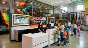 Urban Air Trampoline and Adventure Park: The Ultimate Family Fun Guide (2026) 5 Reception precinct at Urban Air where patrons procure jump passes