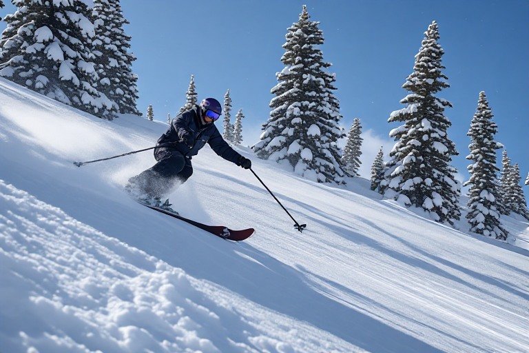 Utah Travel Guide 2026: Everything You Need Before Visiting Utah’s Mighty 5 8 Skier riding through fresh powder snow on a mountain slope in Park City, Utah